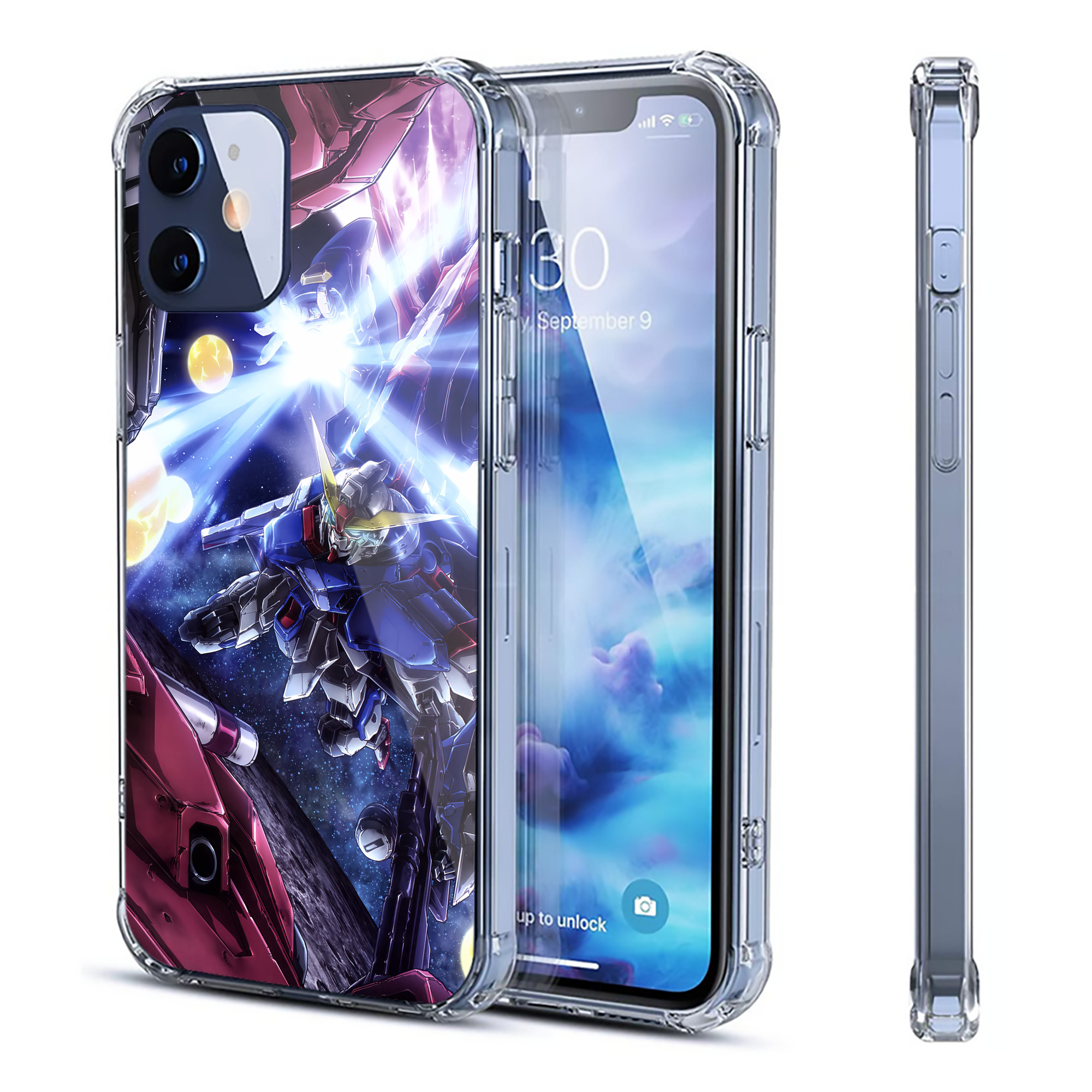 （画像用） 機動戦士ガンダム Mobile Suit Gundam 【iPhone 12シリーズ対応】透明スマホケース（クリアソフトケース）